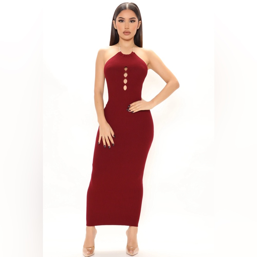 Burgundy maxi dress